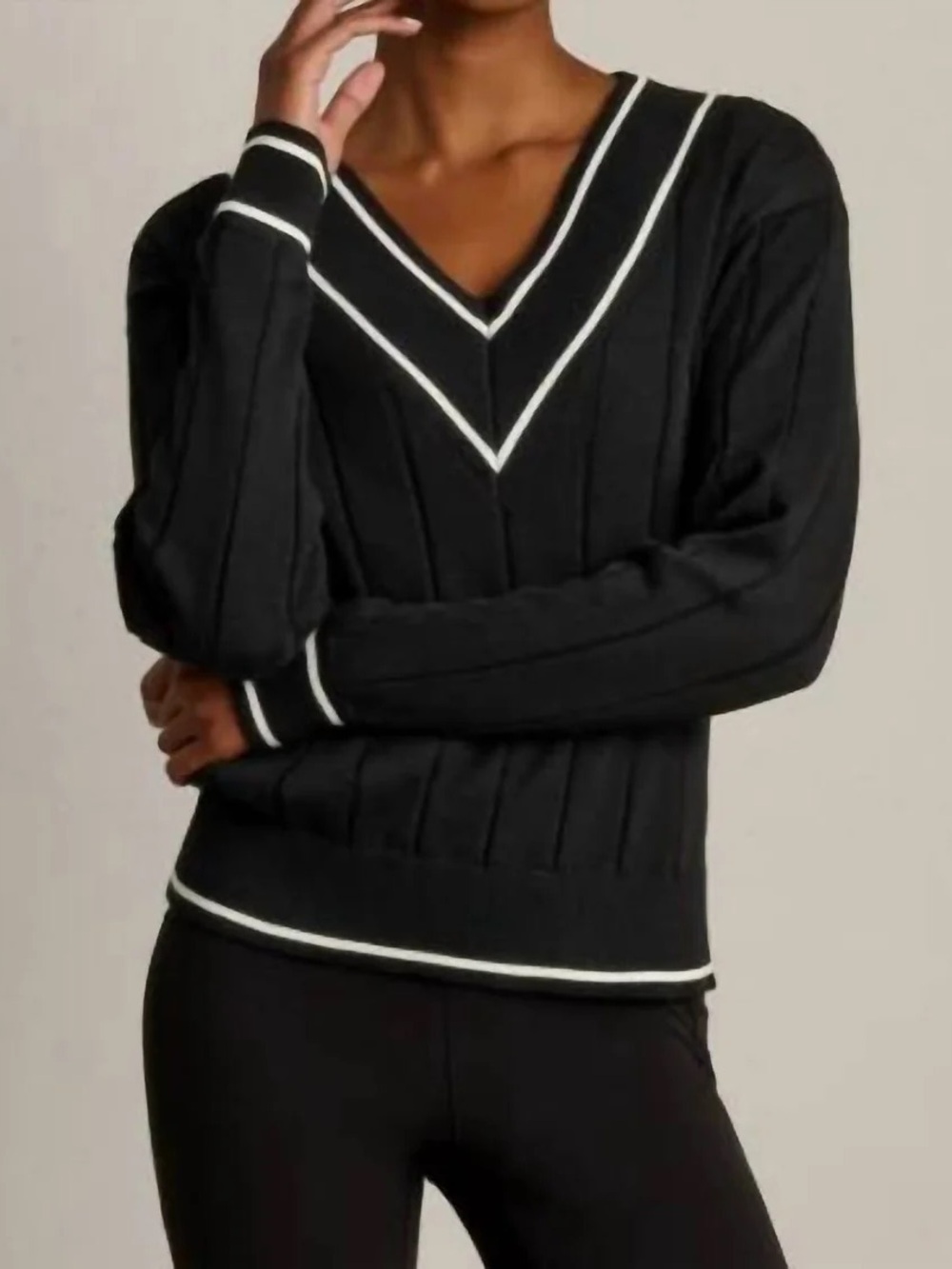 RHONE varsity cable knit sweater